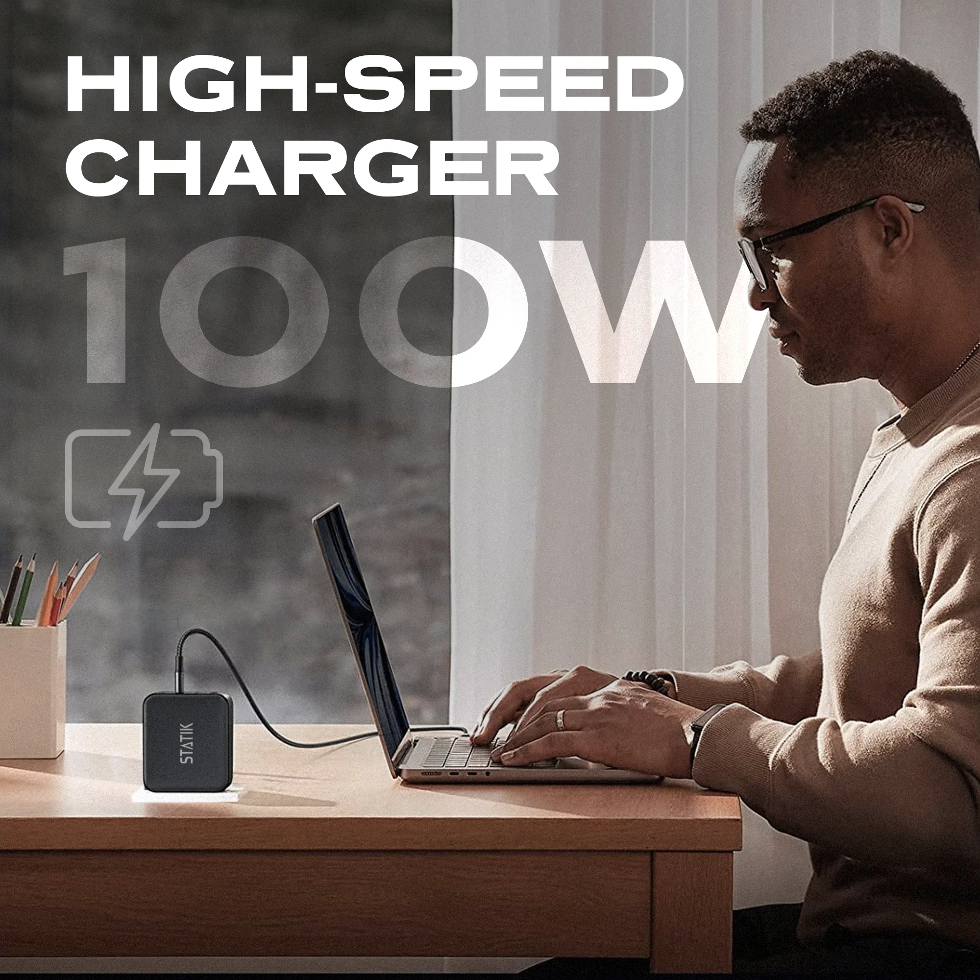 100W GaN Power Adapter | 4 Ports Wall Charger | Universal & Compact - Image 5