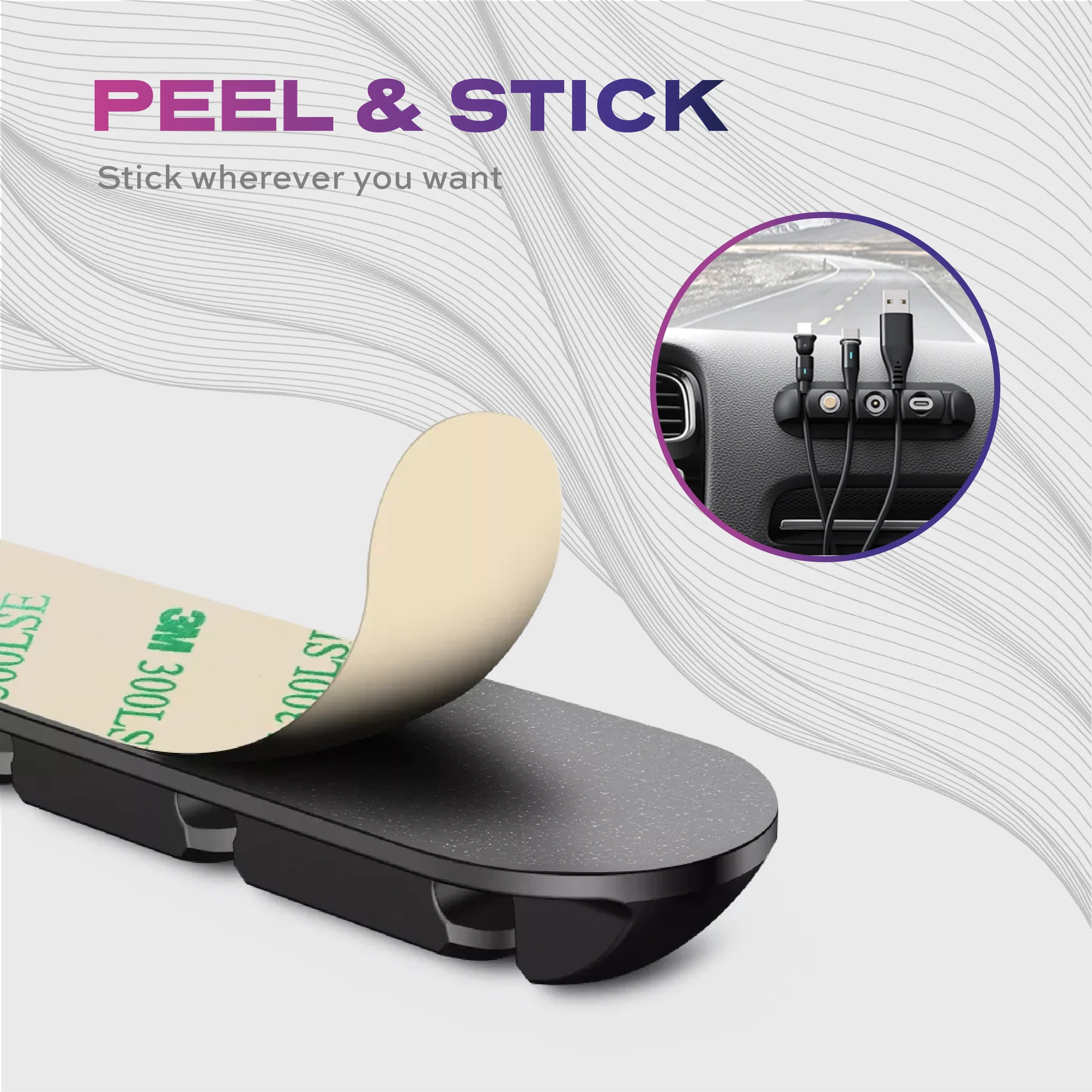 Cable Organizer | Minimalist Desk Setup | Peel & Stick - Image 4