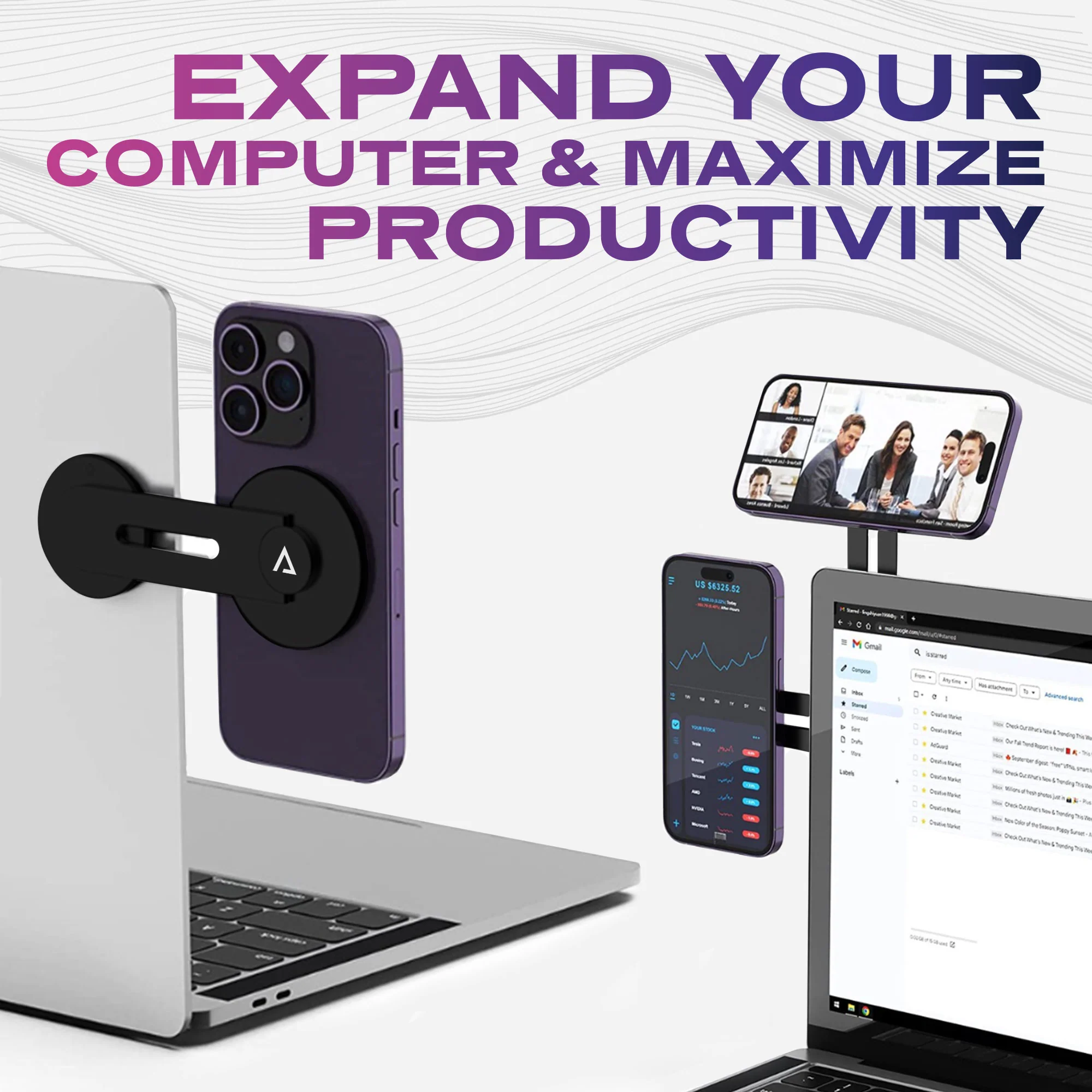 HyperMount™ Switch | Magnetic Phone Holder for Laptops | Adjustable Monitor Side Mount - Image 7