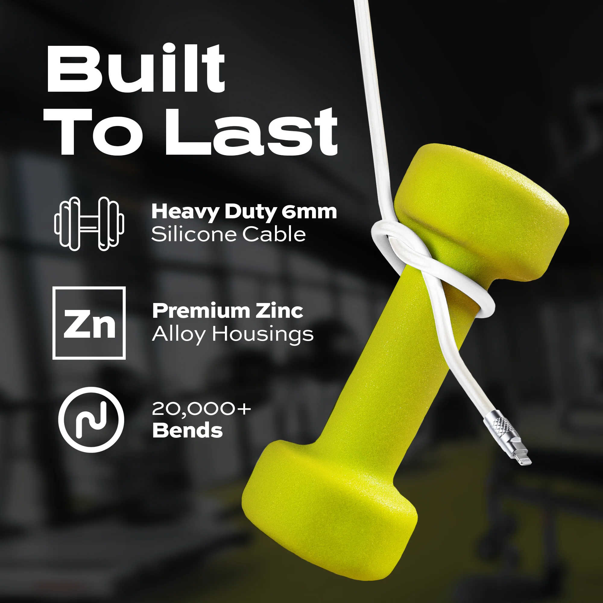 TsumoCharge® | 100W Silicone Charging Cable | White - Image 6